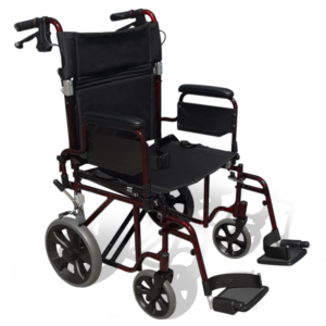 TRANSPORT TRANSIT CHAIR DELUXE 22″ RED